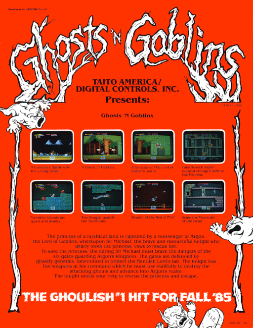 Ghosts'n Goblins (US) Arcade Game Cover